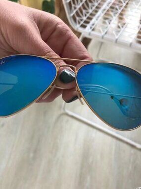 Ray-Ban 3025 Blue Aviator Sunglasses 58mm